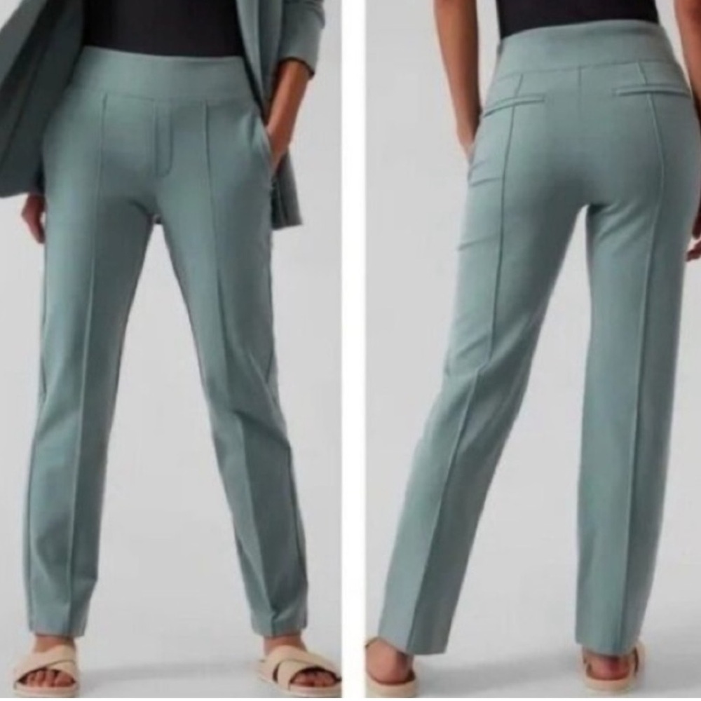 Athleta Women’s Eastbound Straight Pant Tencel Minimalistic Sage Green Size 8